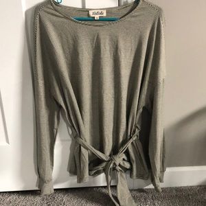 Belted long sleeve shirt